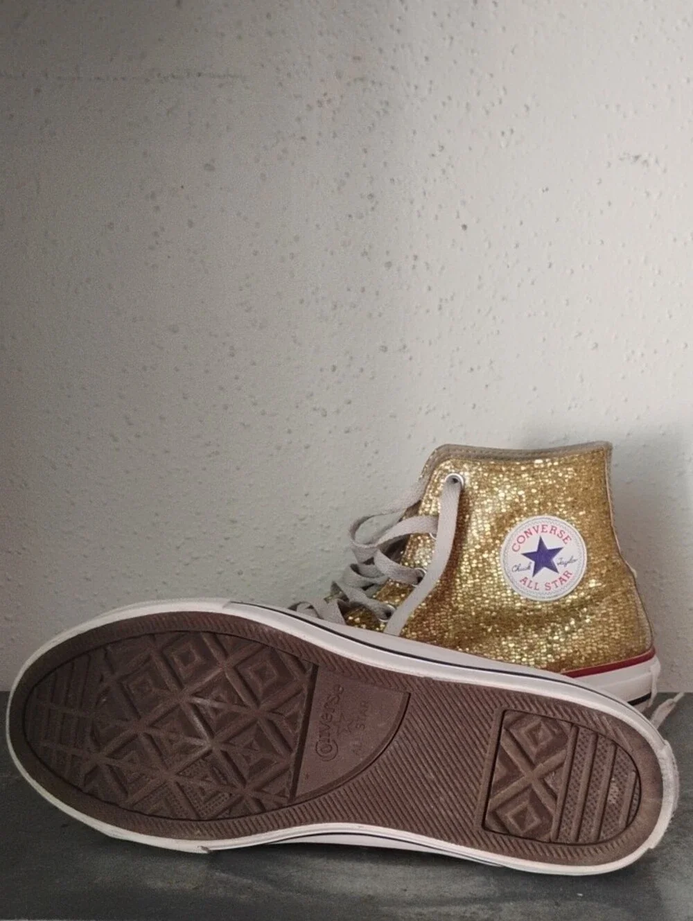 Converse Kids Gold Glitter High Top Sneakers